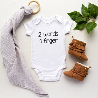 2 Words 1 Finger Onesie