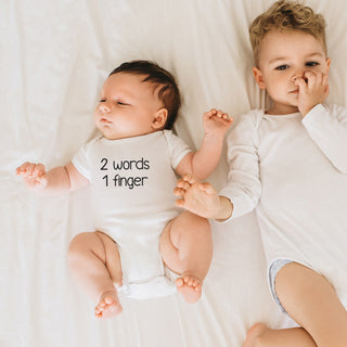 2 Words 1 Finger Onesie