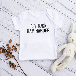 Cry Hard Nap Harder Onesie