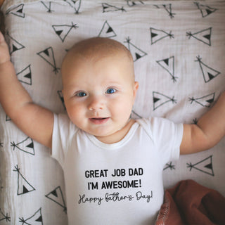 Great Job Dad I'm Awesome Happy Father's Day Onesie